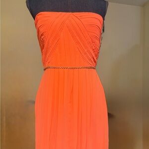 Elegant Orange Strapless Dress